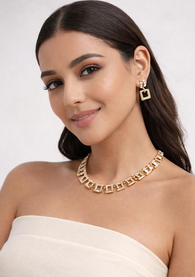 Gold Stainless Steel Jewellery Set - Indya