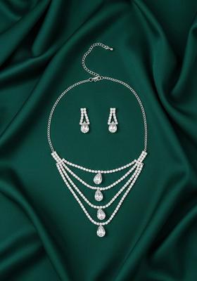 Silver Stainless Necklace Set