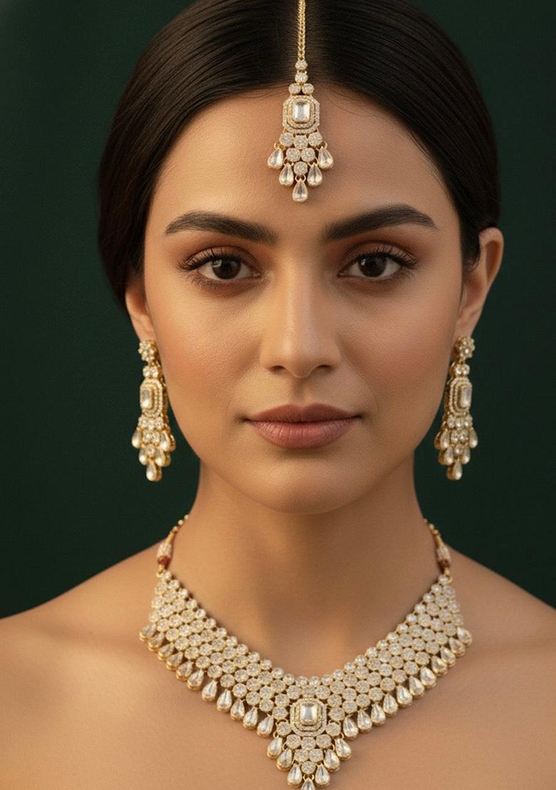 Gold Stainless Necklace Set - Indya