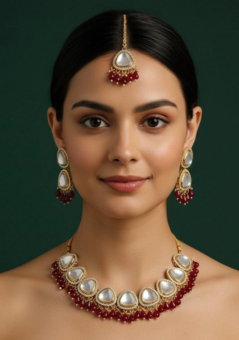 Gold Stainless Necklace Set - Indya