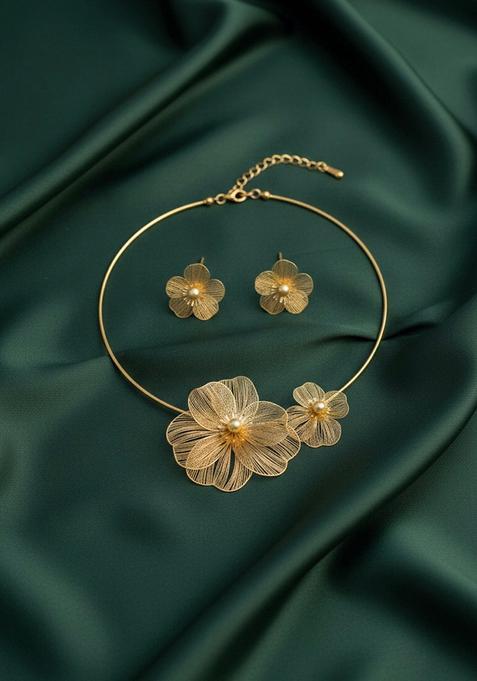 Gold Stainless Necklace Set