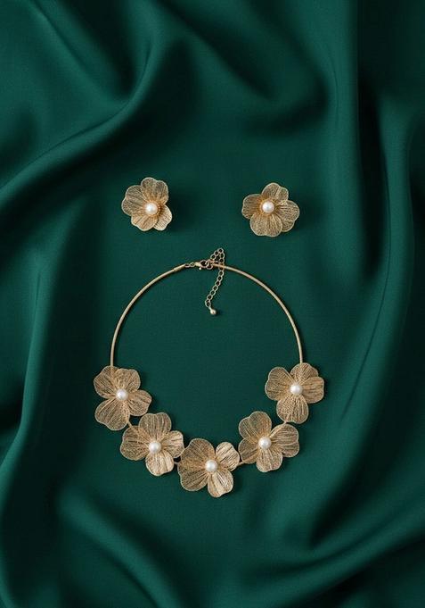 Gold Stainless Necklace Set