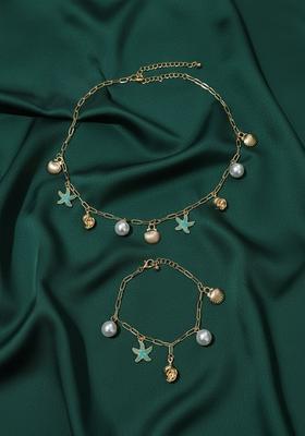 Gold Stainless Necklace Set