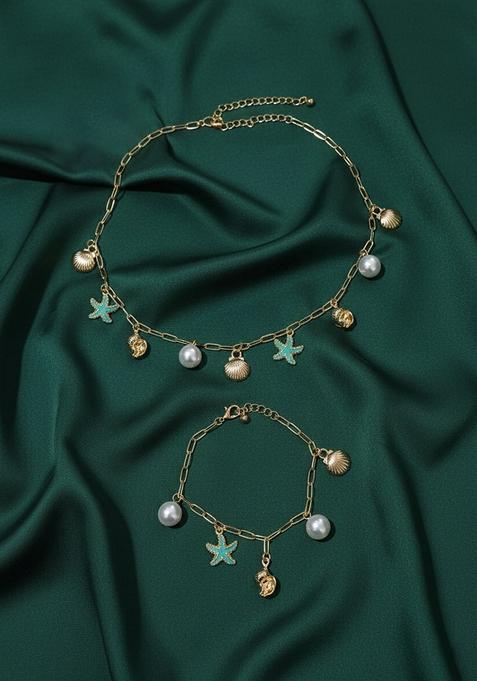 Gold Stainless Necklace Set