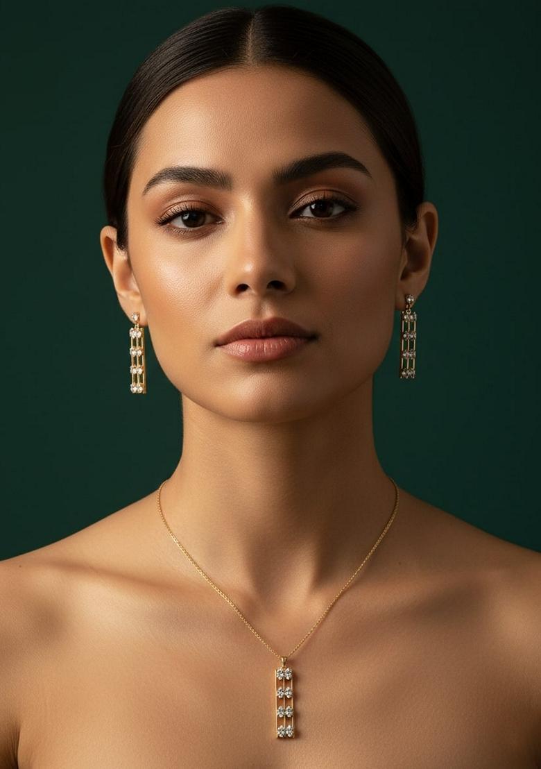 Gold Stainless Necklace Set - Indya