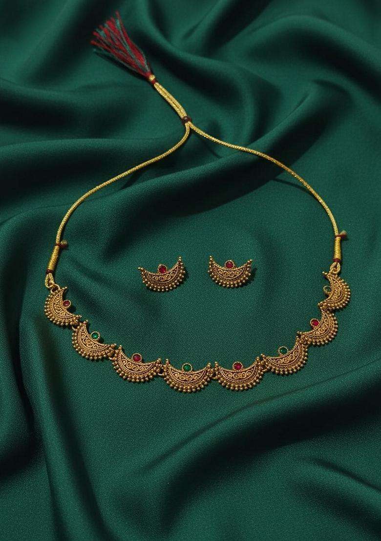 Gold Stainless Necklace Set - Indya