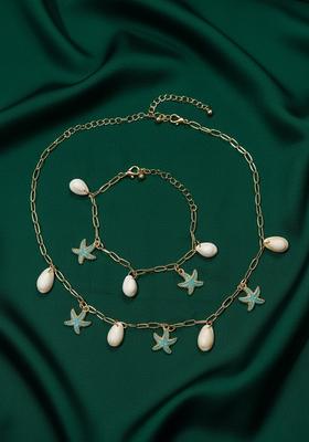 Gold Stainless Necklace Set