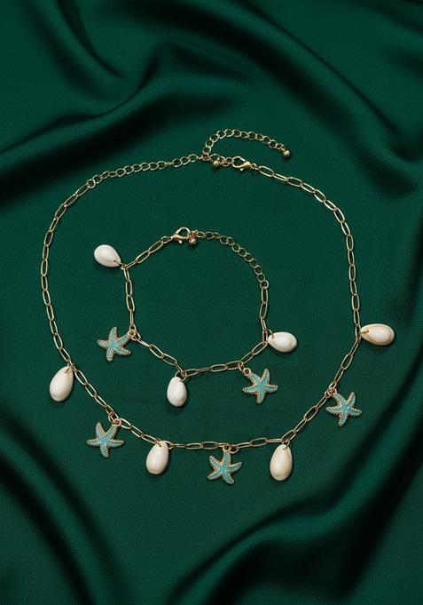 Gold Stainless Necklace Set