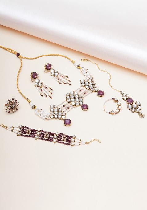 Purple  Alloy Jewellery Sets