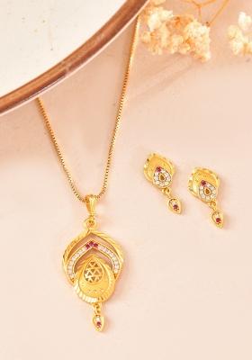 Gold Plated Tear Drop Shaped Chain Set