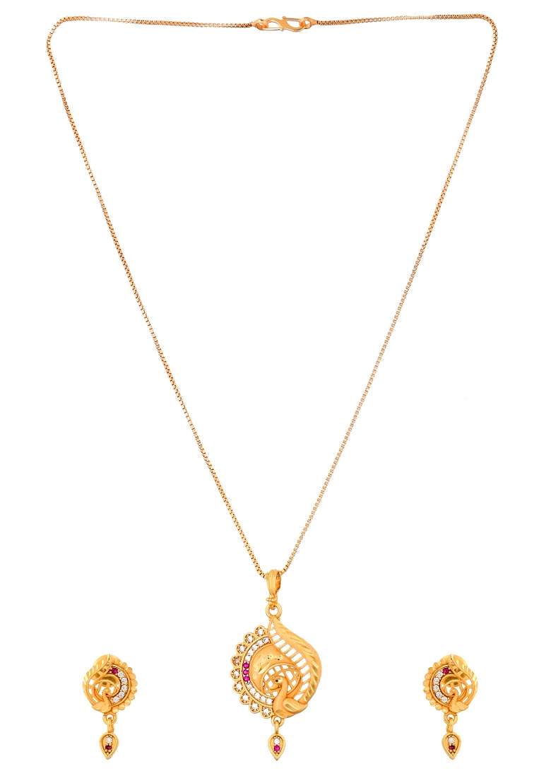 Gold Plated Elegent Design Chain Set - Indya