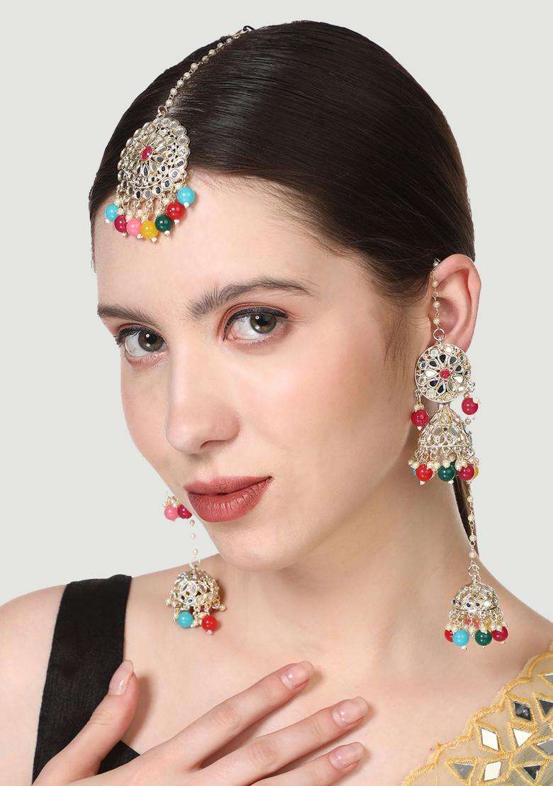 Multicolor Brass Jewellery Set - Indya