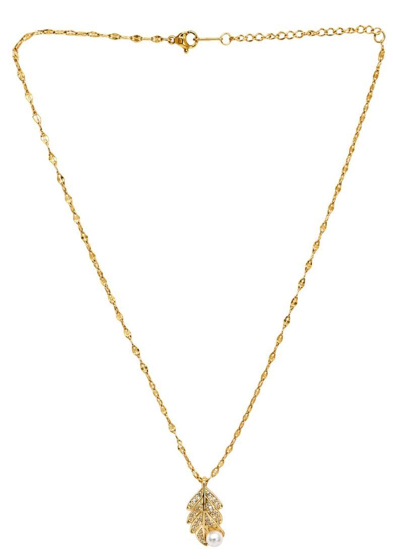Golden Alloy Chain Pendant - Indya