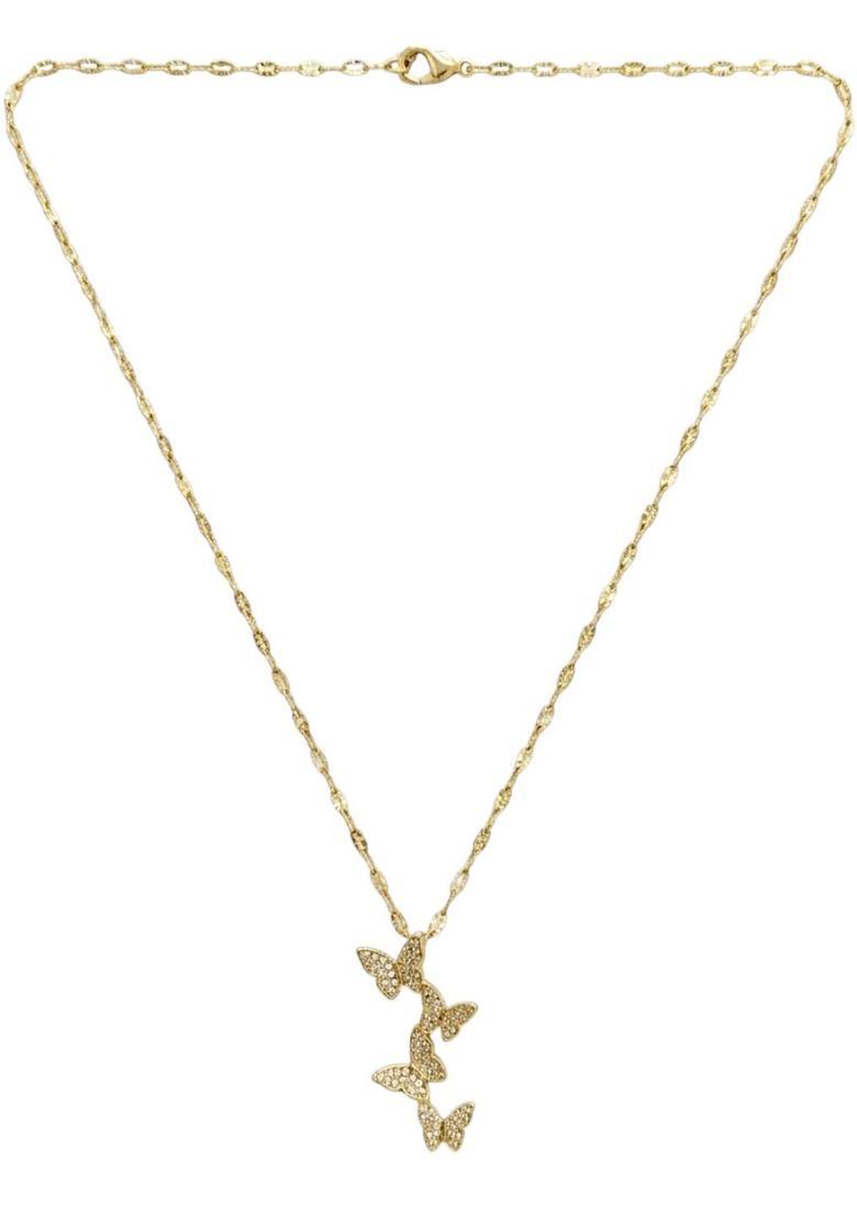 Golden Alloy Chain Pendant - Indya