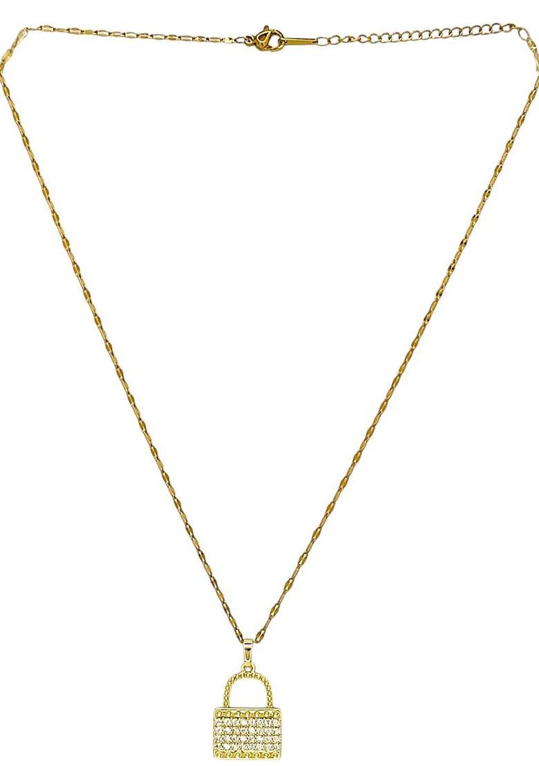 Golden Alloy Chain Pendant - Indya