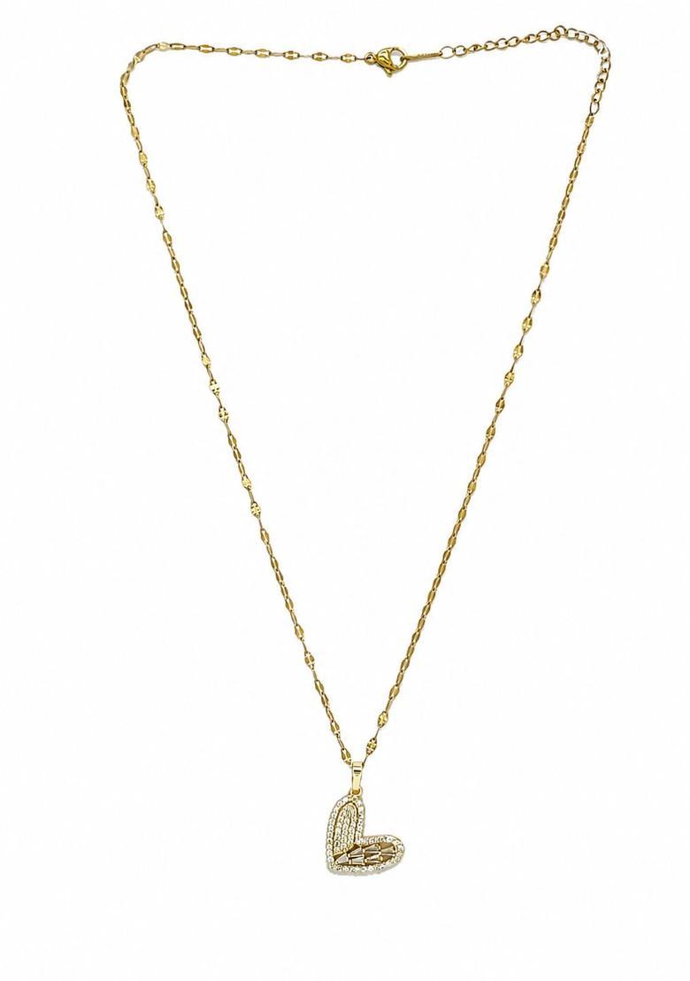 Golden Alloy Chain Pendant - Indya