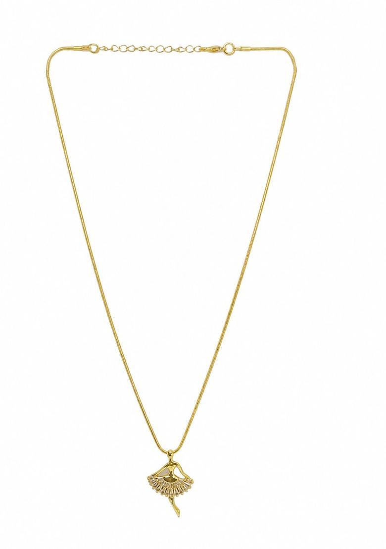 Golden Alloy Chain Pendant - Indya