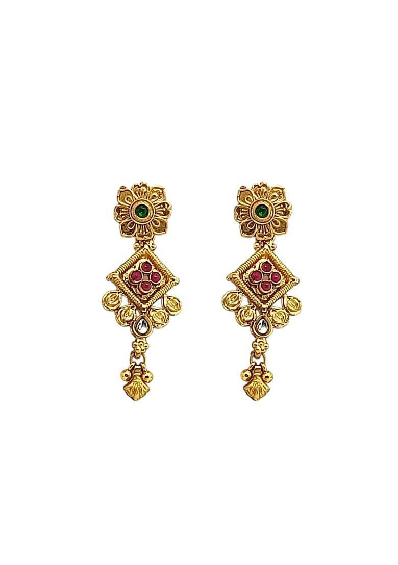 Golden Alloy Neckalce Set - Indya
