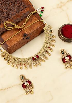 Golden Alloy Neckalce Set