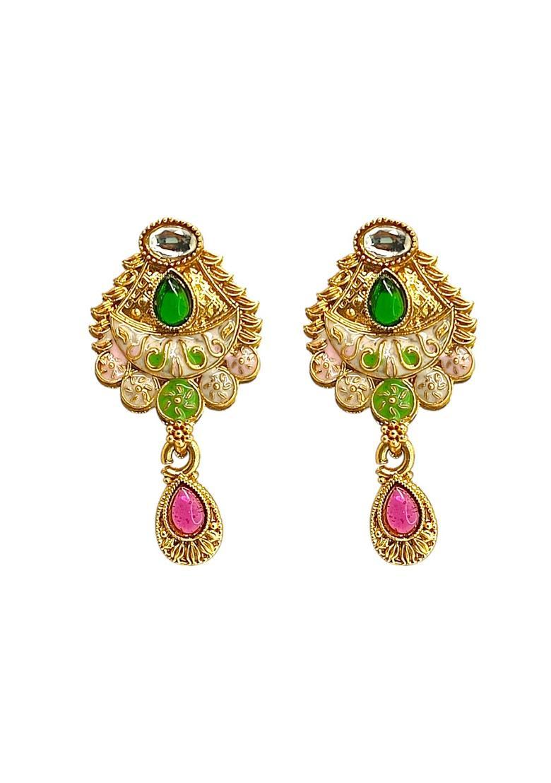 Golden Alloy Neckalce Set - Indya