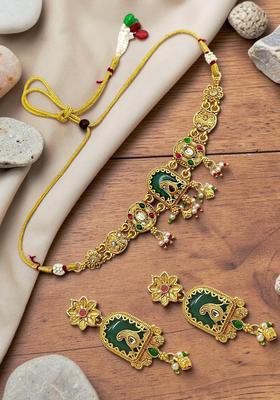 Golden Alloy Neckalce Set