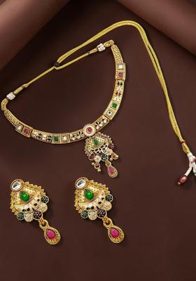 Golden Alloy Neckalce Set