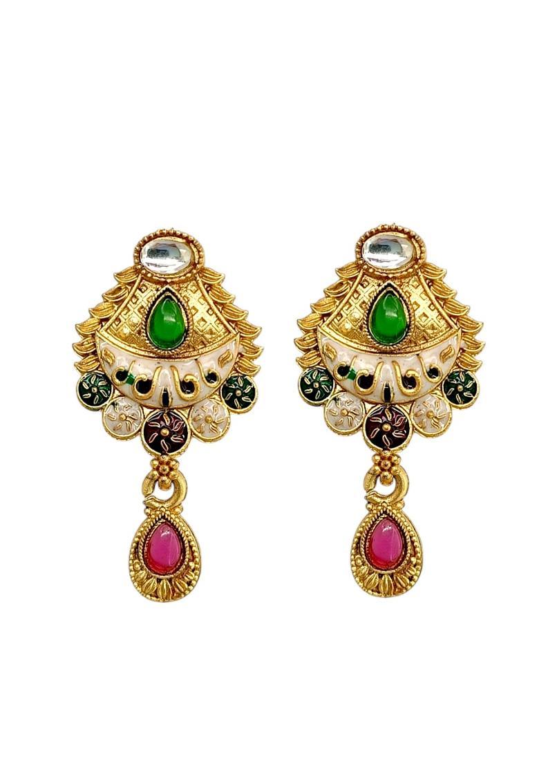 Golden Alloy Neckalce Set - Indya