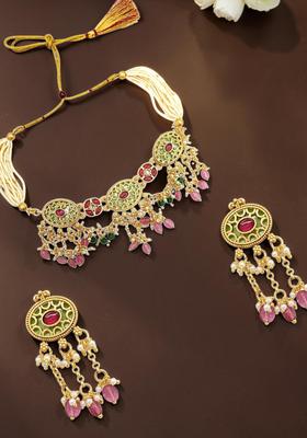 Golden Alloy Neckalce Set