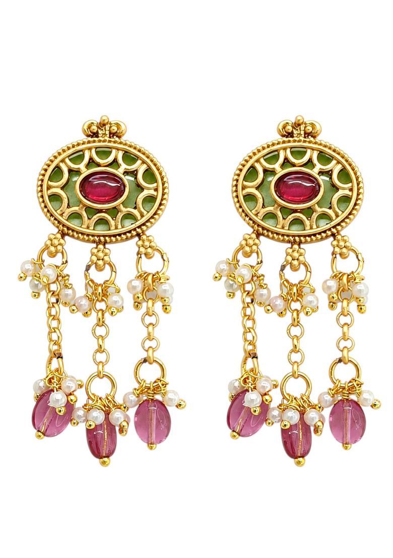 Golden Alloy Neckalce Set - Indya