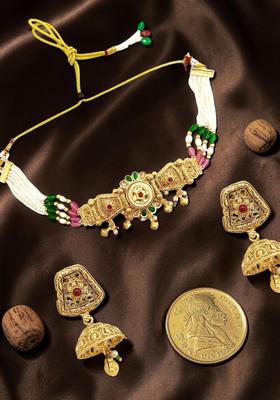 Golden Alloy Neckalce Set