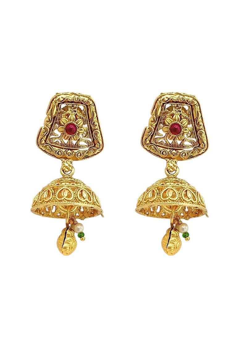 Golden Alloy Neckalce Set - Indya