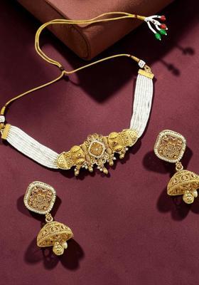 Golden Alloy Neckalce Set