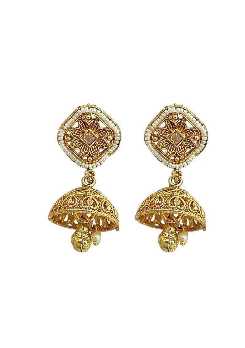 Golden Alloy Neckalce Set - Indya