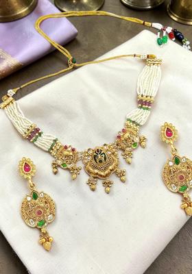 Golden Alloy Neckalce Set
