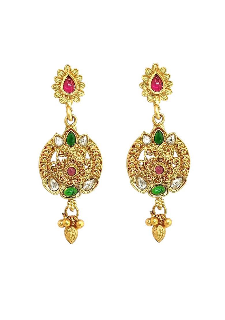 Golden Alloy Neckalce Set - Indya