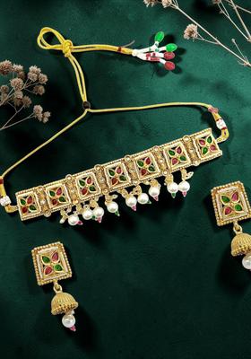 Golden Alloy Neckalce Set