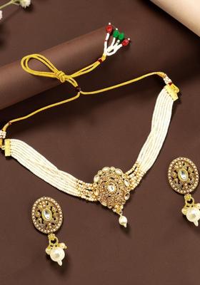 Golden Alloy Neckalce Set