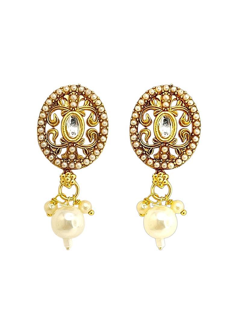 Golden Alloy Neckalce Set - Indya