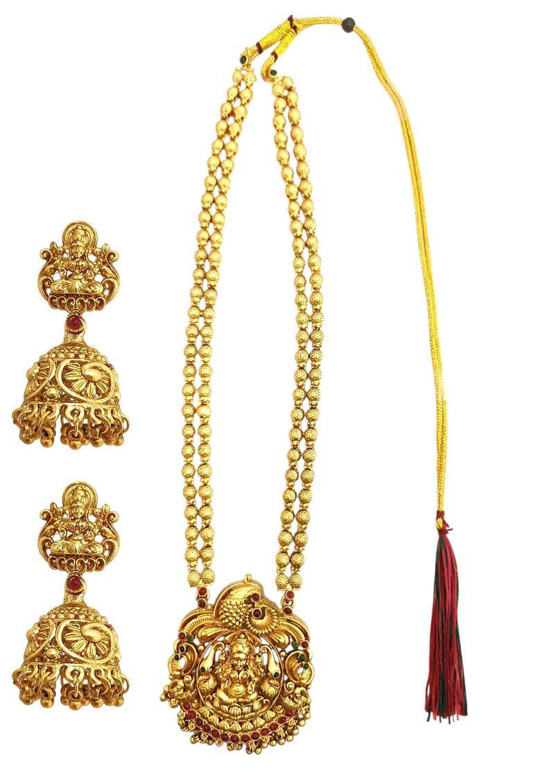 Golden Alloy Neckalce Set - Indya