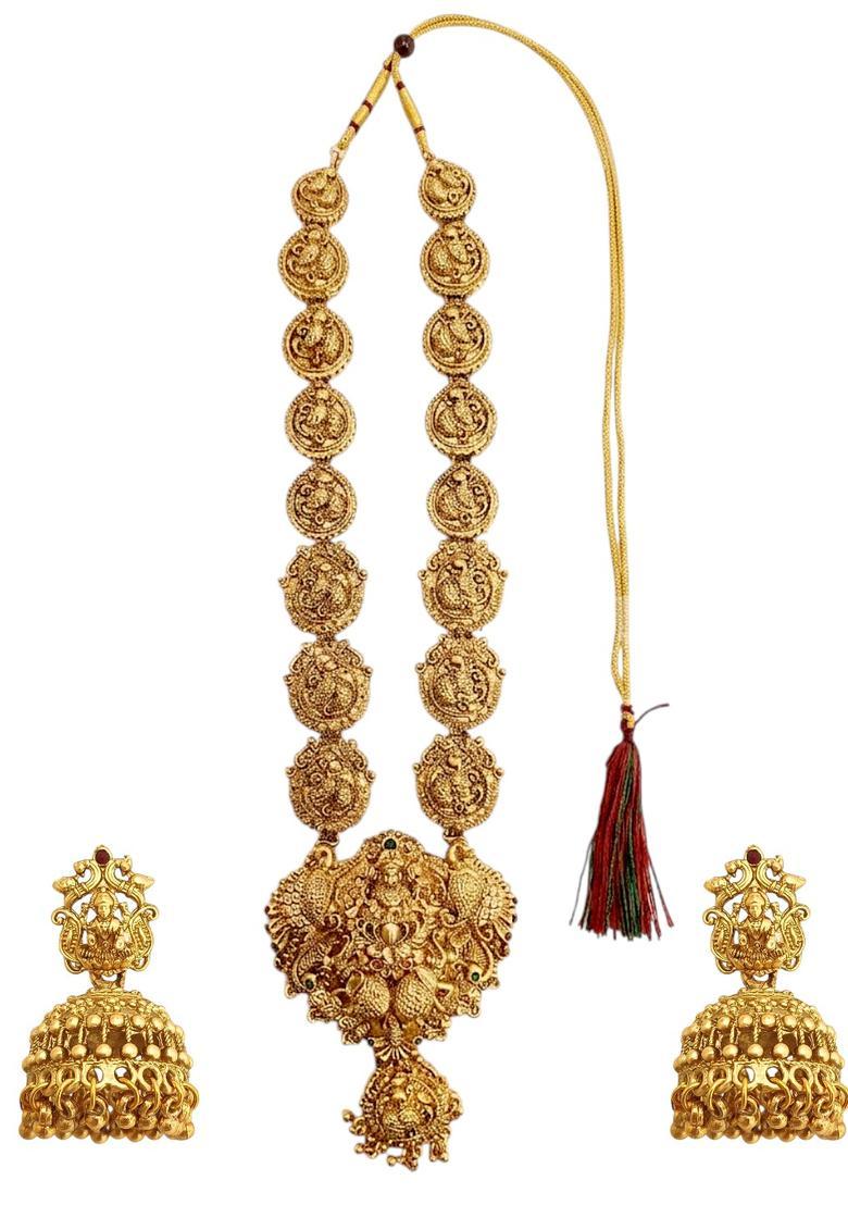 Golden Alloy Neckalce Set - Indya