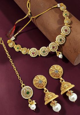 Golden Alloy Neckalce Set
