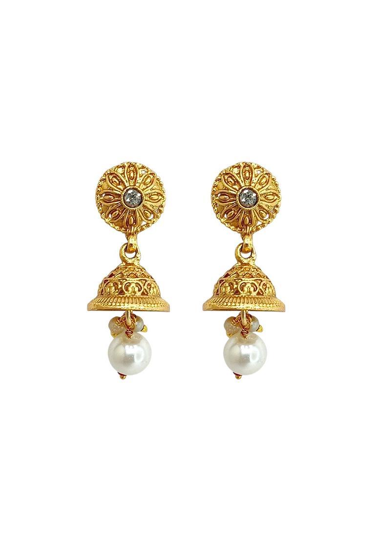 Golden Alloy Neckalce Set - Indya