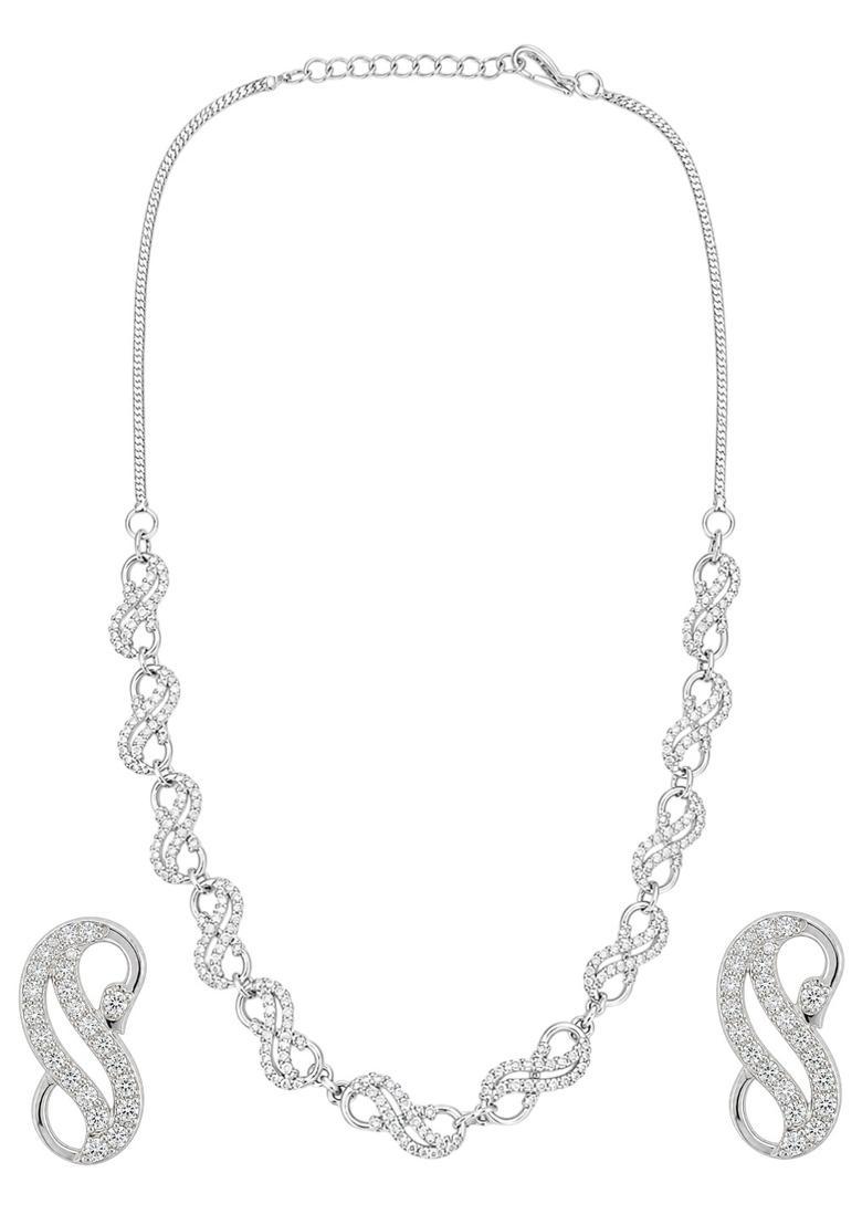 Silver Alloy Neckalce Set - Indya