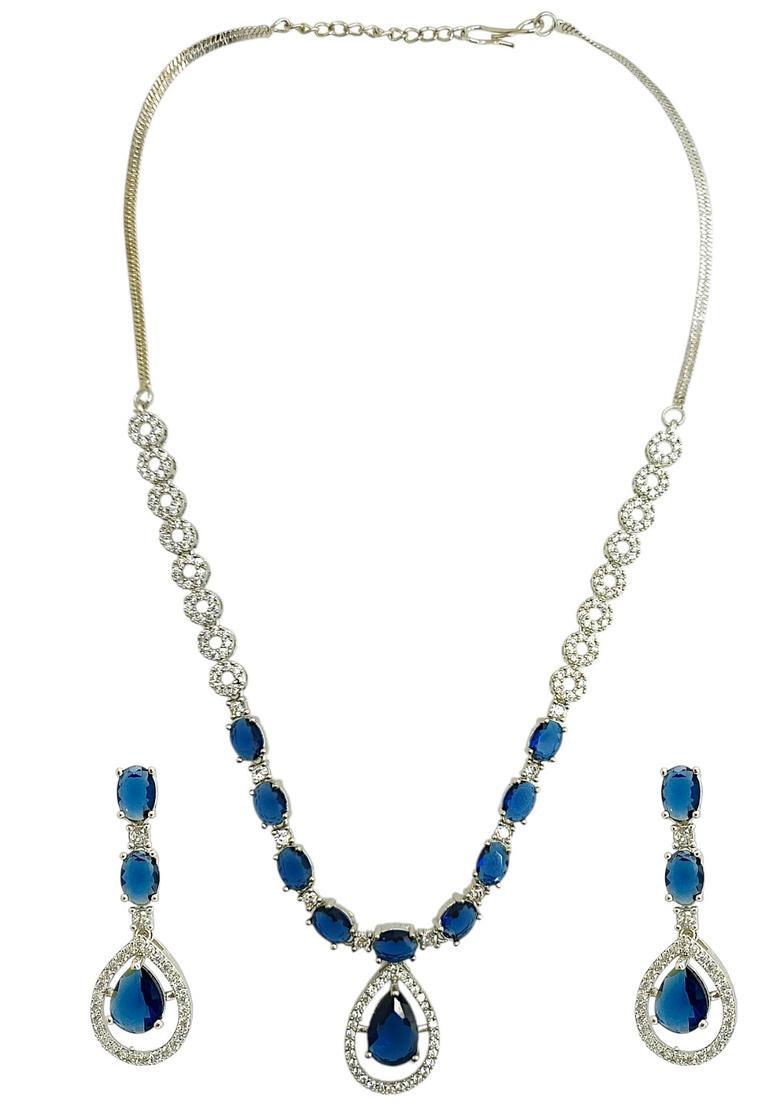 Silver Alloy Neckalce Set - Indya