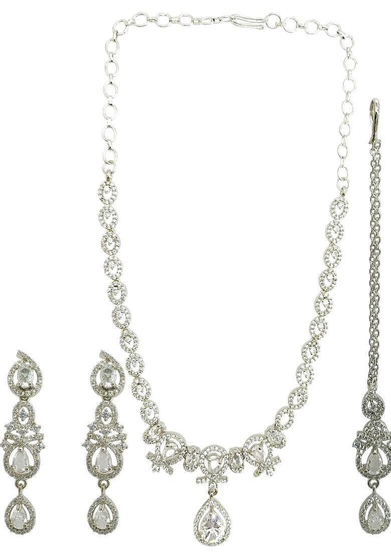 Silver Alloy Neckalce Set - Indya