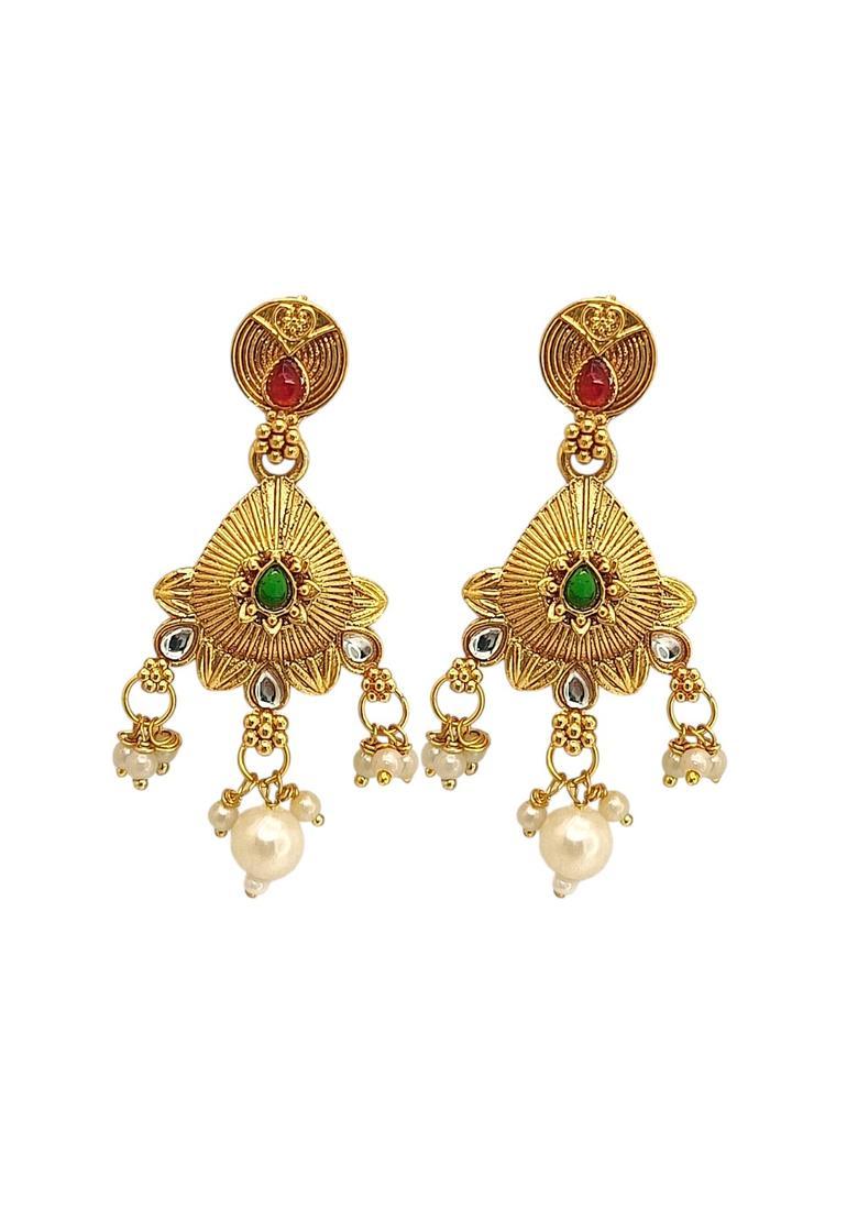 Golden Alloy Neckalce Set - Indya