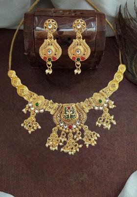 Golden Alloy Neckalce Set