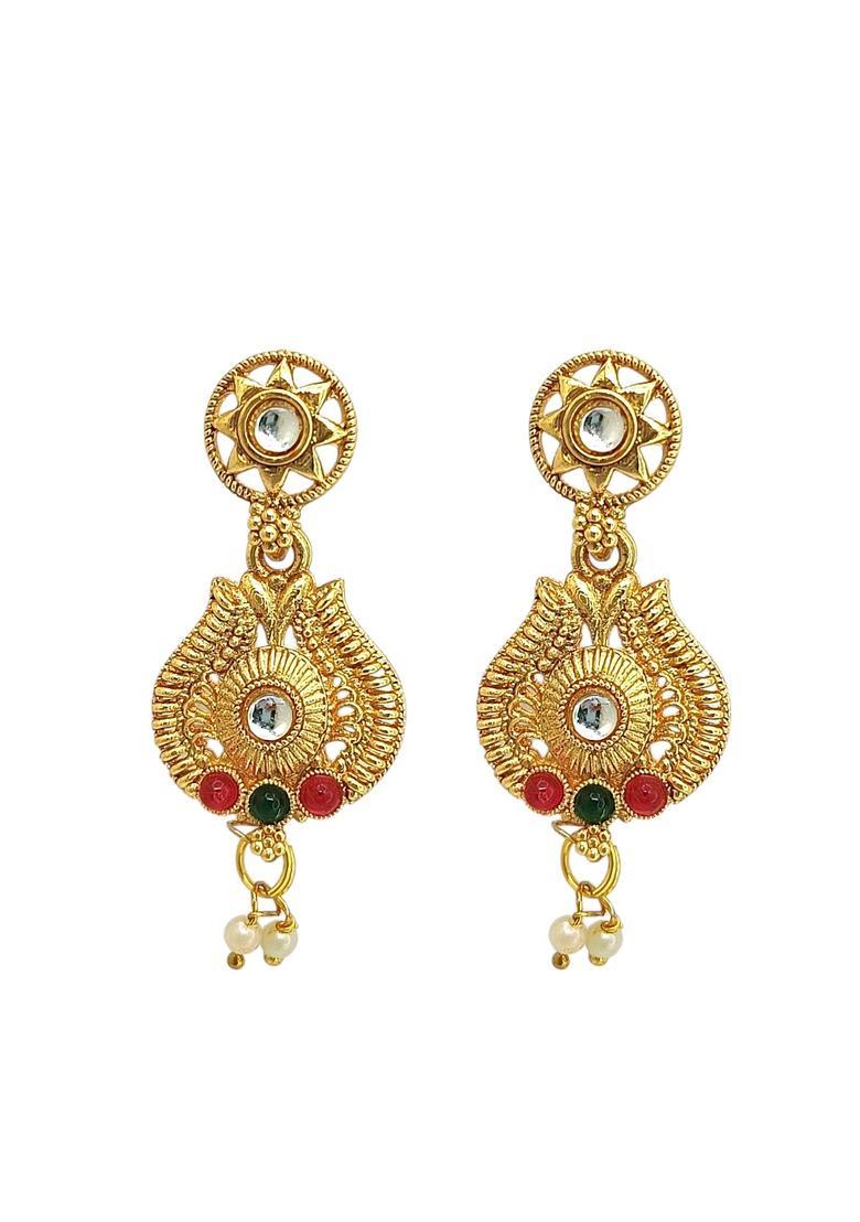 Golden Alloy Neckalce Set - Indya