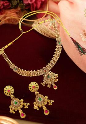 Golden Alloy Neckalce Set