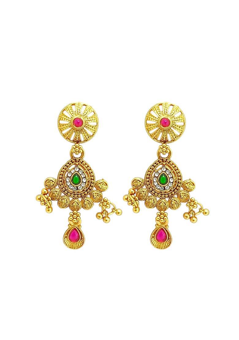 Golden Alloy Neckalce Set - Indya
